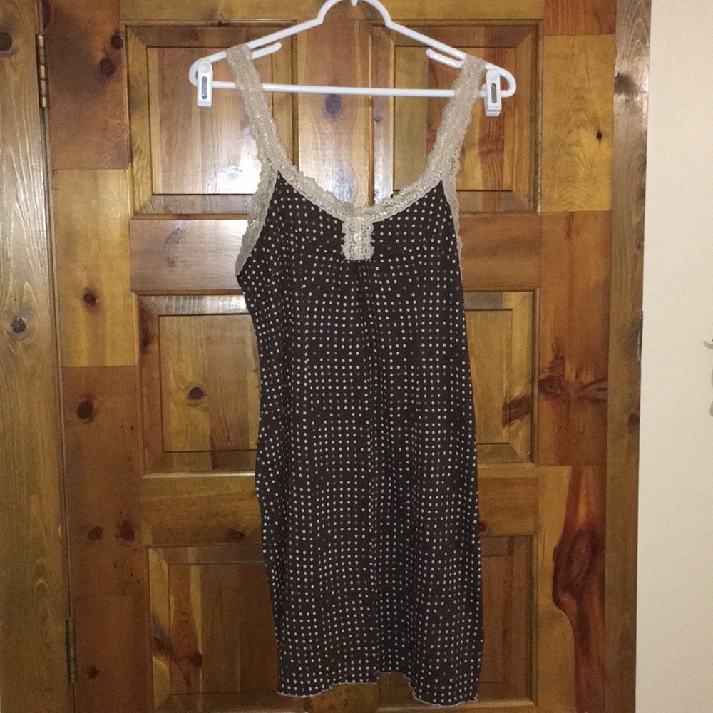 EUC Brown & Cream w/ Polka Dots Nightgown